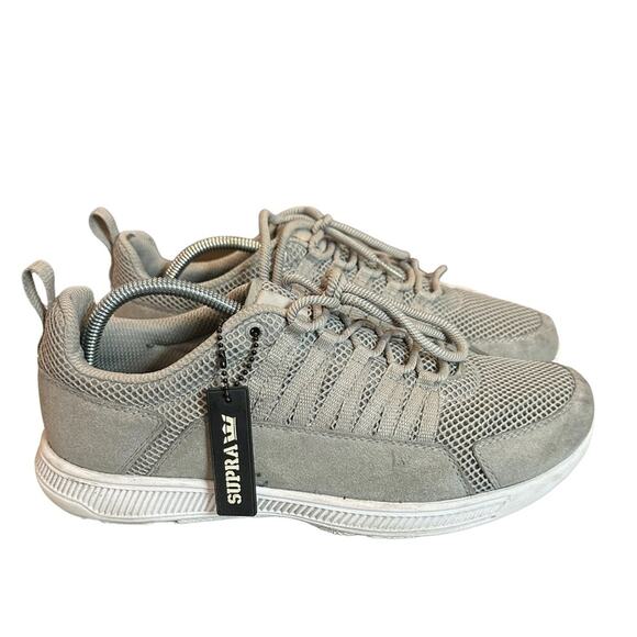 SUPRA gray sneaker lace up knit upper size 9.5 - Picture 1 of 6